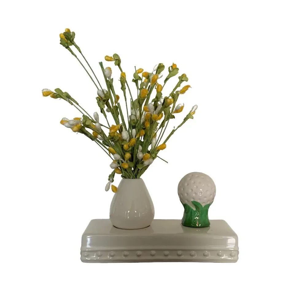 RETIRED Nora Fleming Pearl Dot Bud Vase Toothpick Holder Base Stoneware White S5